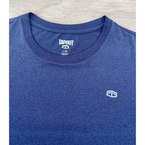 Tapout Men's Blue Large L Tee T Shirt Crew Neck Short Sleeve Gym Sport Train - Picture 2 of 5